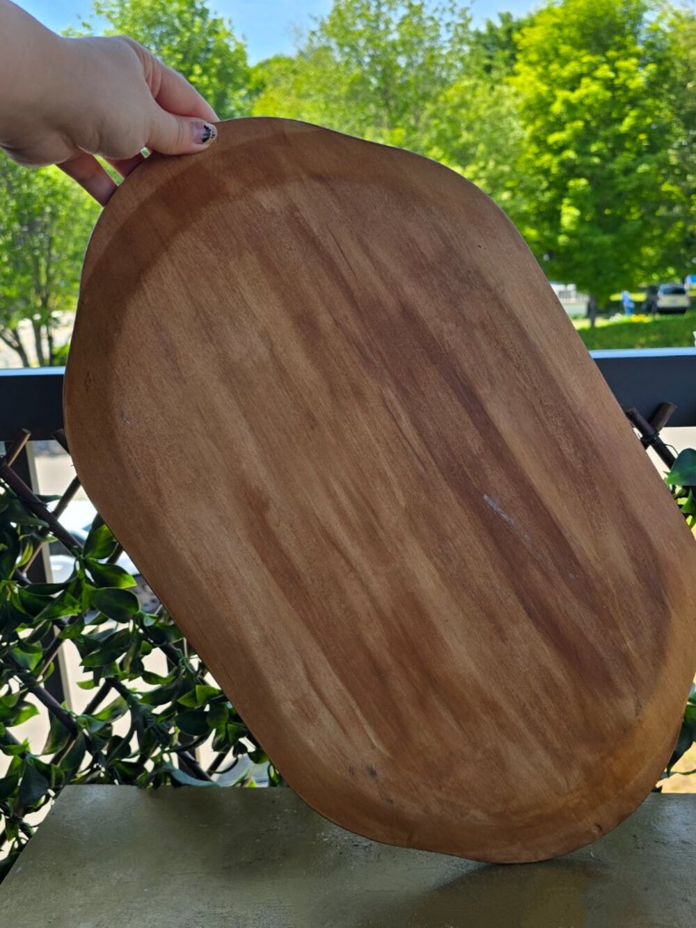 Cute Hand‑Painted Floral Wooden decorative Platter Cottagecore Fairycore - Picture 8 of 10